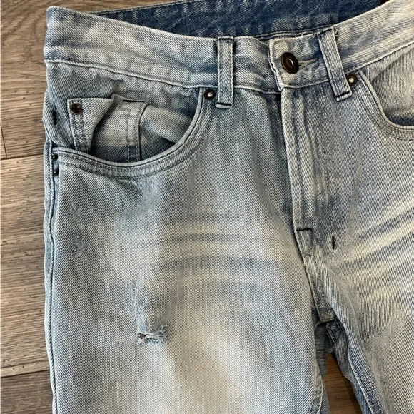 Buffalo David Bitton Men’s Slim Straight Light Wash Distressed Denim Jeans 32/32 - Picture 6 of 8